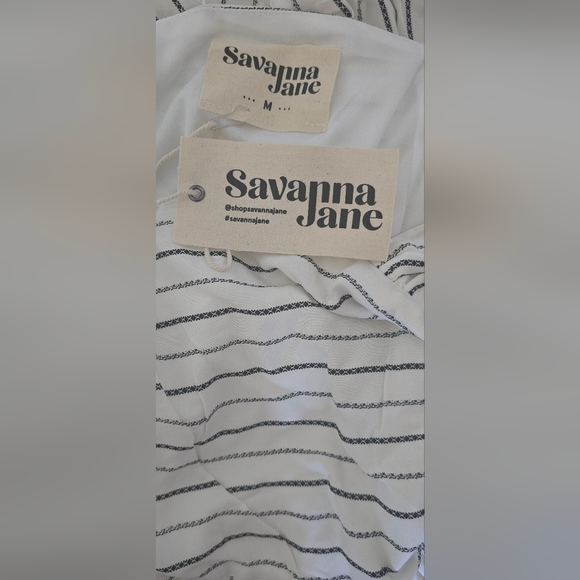 Savanna Jane Striped Casual Minimalist Maxi Dress Boho Sleeveless New Medium - Picture 3 of 4